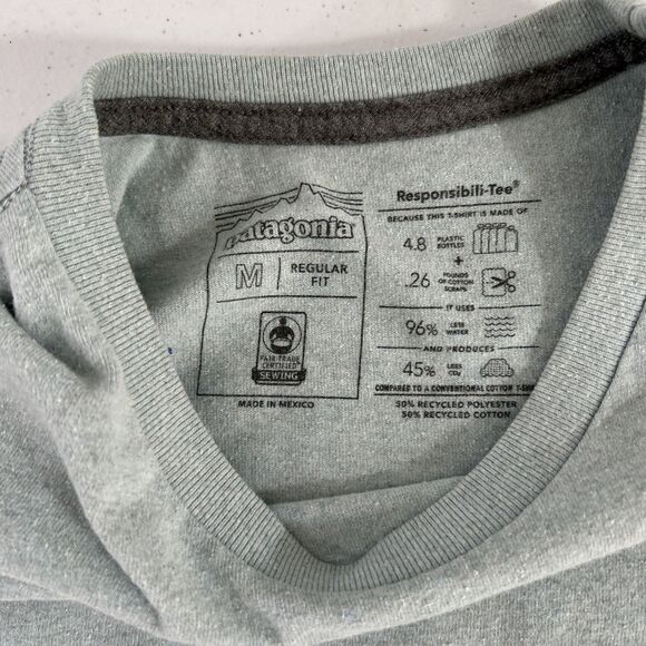 Patagonia T Shirt‎ Mens Medium Responsibili Tee Crew Logo Outdoor Camping Hiking - Picture 6 of 9